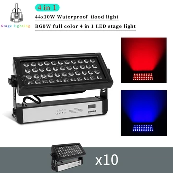 10tk/Palju LED Veekindel Tulvaprožektor 44x10W RGBW 4 in 1 DMX Kontrolli Lennuk Lava Valgus Väljas Seina Pesumasin Disco DJ Seadmed