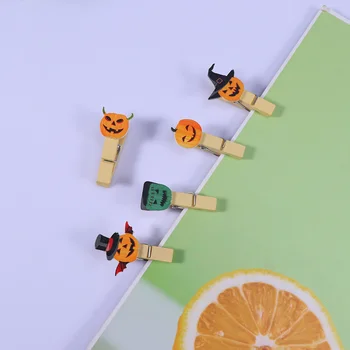 10tk Puidust Cartoon Halloweeni Dekoratsioonid Mini Kõrvitsa Peaga Decor Clothespins Klippe Pool