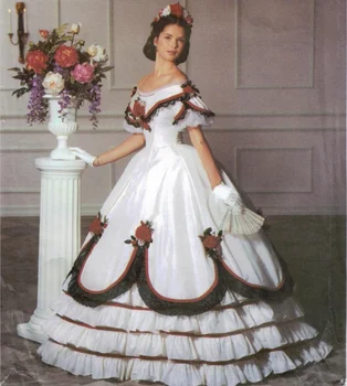 1860 kodusõda Pulm Kleit Naiste Tüdruk Printsess Victoria Valge Õhtul Pall Kleit Sissi Kostüüm Kleit Custom Made