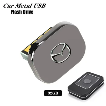 32GB Auto Metall-USB Flash Drive Pendrive jaoks Mazda 3 CX5 6 2 CX3 CX30 RX8 MX3 MX5 MS MP GL CX6 CX7 CX8 Auto Tarvikud