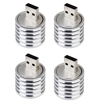 4X Alumiinium USB-3W LED Lamp-Pistikupesa Tähelepanu Taskulamp Valge Valgus
