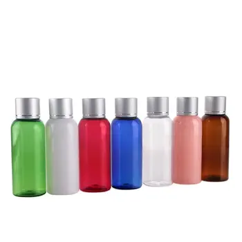 50ml PET-plastist pudel matt hõbedane kaas plastikust korgiga vee emulsioon/šampoon/emulsiooni/body toner wc veega naha carepacking