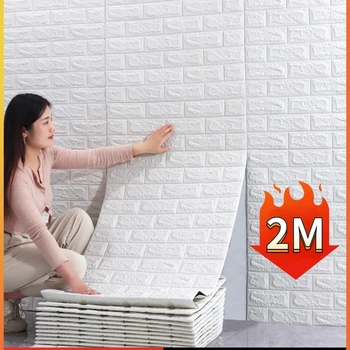 70cmX2m 3D DIY isekleepuvad Telliskivi Seina Kleebised Lae Veekindel Tapeet Lapsed Tuba, Magamistuba, Köök Kodus Seina Kaunistamiseks