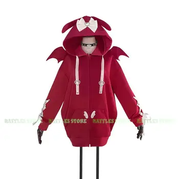 Abivajajaid Tüdruk Üleannustamise Kangle Nimetus Cosplay Kostüüm Devil Demon Kapuutsiga Dressipluus Anime Mäng Angel Cosplay Punane Roosa Seelik Komplekt