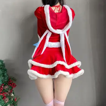 Armas Jänku Santa Claus Ühtne Cosplay Jõulud Vaadata Naiste Magic Varustus Top Seelik Kindad Kostüümid