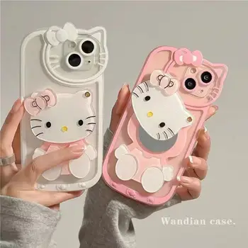 Armas Läbipaistev Kassi Pea Telefoni Juhul Kawaii Sanrio Cartoon Hello Kitty Sobib Iphone 15 Pehmest Kummist Anti Tilk Telefoni Puhul