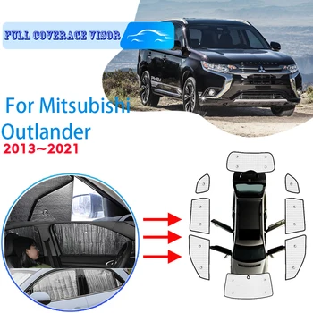 Auto Täis Coverages Päikesevarjud Jaoks Mitsubishi Outlander 2013~2021 2016 Anti-UV Auto Päikesekaitsetoodete Aknas Päikesevarju Kate Tarvikud