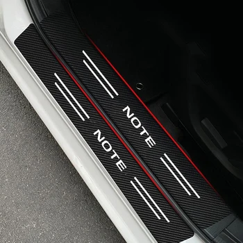 Auto Ukse Lävepakk Carbon Fiber Kleebis Läve Pool Anti Scratch Lindi Veekindel Decal jaoks Nissan Note