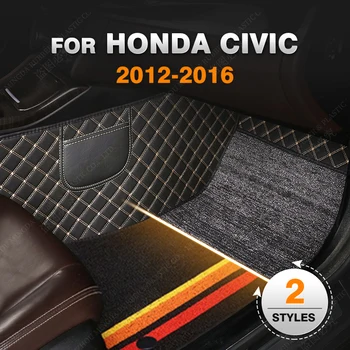 Auto põrandamatid Honda Civic 2012 2013 2014 2015 Kohandatud Auto Suu Padjad Auto Vaip Katte sisustuselemendid