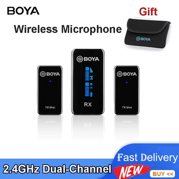 BOYA Ultracompact 2.4 GHz Dual-Channel Juhtmeta Süsteem Nutikas telefon/PC/Kaamera iPhone / Android laadimiskaabel