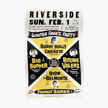 Buddy Holly Big Bopper Ritchie Val Plakat Tuba Teenetemärgi Seinamaaling Vintage Print Kaasaegne Maal Kodus Seina Naljakas Raamita