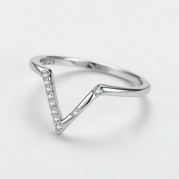 CYJ Tahke Euroopa Selge CZ Suur V Kuju Armastus 925 Sterling Silver Ring Naiste Sünnipäev Tüdruk Pulm Ehteid