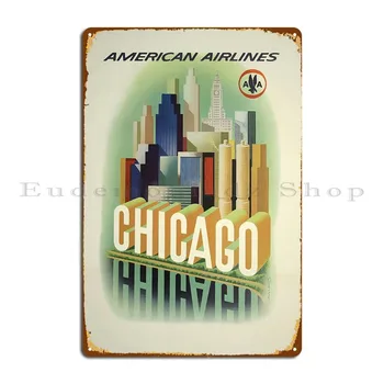 Chicago Vintage Plakat Metallist Märk Plakat Pubi Klassikaline Projekteerimine Luua Pubi Tina Märk Plakat