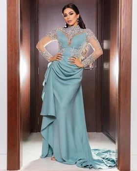 Dubai, araabia Moslemi Luksus Saudi Õhtul Kleit Helmestus Litrid Kõrge Kaeluse Tanssiaiset Kleit, Formaalne Pool Kleit 2024 Vestidos para mujer