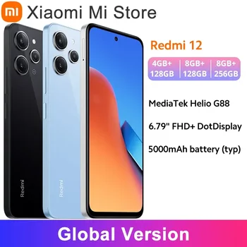 Globaalne Versioon Xiaomi Redmi 12 MTK Helio G88 18W Laadimine 5000mAh Aku 90Hz Ekraan 50MP AI Ne Kaamera IP53