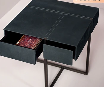 Imporditud öö tabel projekteerija high-end itaalia minimalistlik nahast art kaasaegse kerge luksus serv tabel