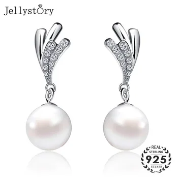Jellystory mood naiste kõrvarõngad s925 sterling silver magevee pärl tsirkoon tilk kõrvarõngas ehted naistele, pulmad engagement