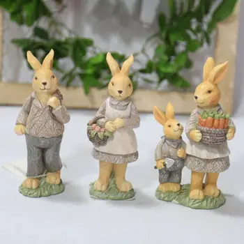 Jänku Skulptuur Easter Bunny Dekoratsioon Püsti Jänku Kuju Vaik Easter Bunny Figuriin Pool Home Holiday Tuba Maamees