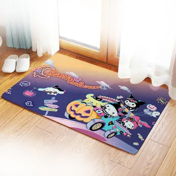 Kawaii Sanrioed Vaipa Hello Kittys Cinnamoroll Kuromi Koomiks Anime Print Mitte-Libiseb Vannituba Magamistuba Sissepääs Matt Home Decor