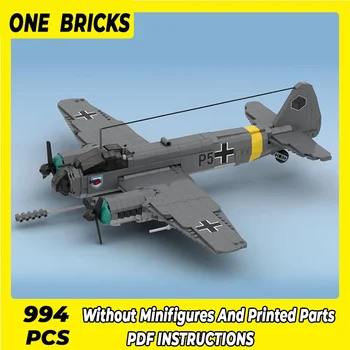 Kes ehitustellised sõjalennukid Mudel on Junkers Ju 88 Võitleja Tehnoloogia Modulaarne Plokid Kingitus Jõulud Mänguasi DIY Komplekti Kokkupanek
