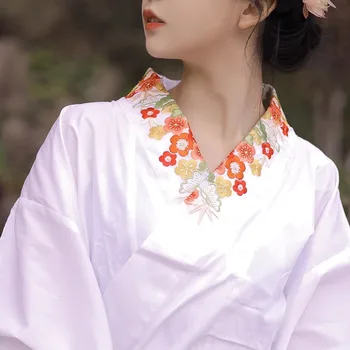 Kimono Vooder Tikitud Krae Jaapani Yukata Aluspesu Valge Puuvillane Lihaste Jope Klapid Tasuta Krae Core
