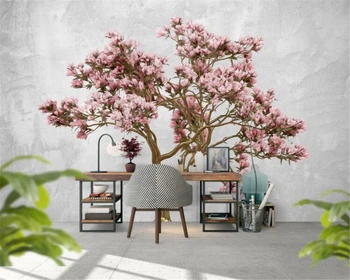 Kohandatud taustpildi ilus roosa lilled, 3d reljeef-TV taust sein elutoas, magamistoas suur pannoo 3d tapeet