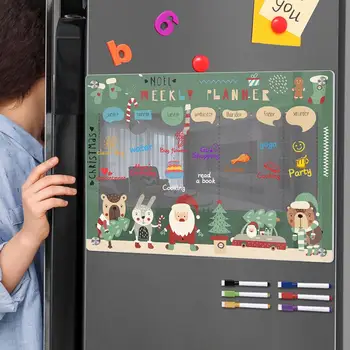 Külmkapp Magnet Juhatuse Jõulud Kustutatavad isekleepuvad Jäta Sõnum Cartoon Prindi Anti-slip Magnet-Pad Külmkapp Planeerija koos Pliiatsid