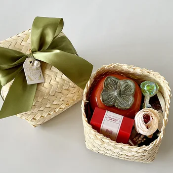 Loominguline Käsitöö Pulm Ehteid Candy Box Bambusest Kudumine Parfüümi Huulepulk Kingitus Pakendis Kastid Korvi Poole Tarvikud Hulgimüük