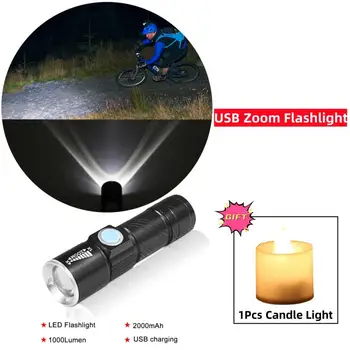 Mini COB LED Taskulamp Torch Laadimine USB Glare Teleskoop Zoom Särav Kaasaskantavad Valgustus Telkimine Laterna Telk Kalapüügi Lamp