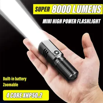 Mini Portable 4 CORE P50 LED USB-Laetav 3 Valguse Režiimid Kasutab 18650 Aku kergem sõjaväe taskulamp