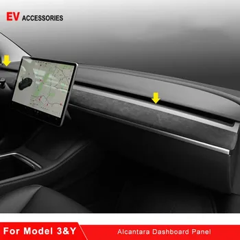 Näiteks Tesla Model Y, Mudel 3 2020 2021 2022 Car Center Console Trim Panel Kleebis Alcantara Suede Armatuurlaua Kaitsta Shell Kate