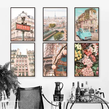 Pariisi Lill Eroup Tulbi Seina Art Lõuend Maali Ja Vintage Photo Põhjamaade Plakatid Ja Pildid Seina Pildid Elutuba Decor