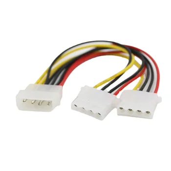 Power Splitter Cable Adapter 4 Pin Molex Male Õigus 2x IDE 4 Pin Emane Y Splitter Laiendamine Adapter Connector Kaabel 20cm