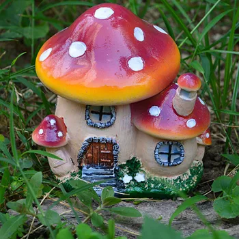 Punane seene mini vaik kaunistused kääbus muinasjutt aed kodu kaunistamiseks seene skulptuur, käsitöö, aia renoveerimine