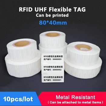 RFID UHF Tag Paindlik Anti metallist 18000-6C 860-960MHz UHF RFID Etikett, Kleebis Elektrooniline silt 900 MHz Kõrge Kvaliteedi 10TK