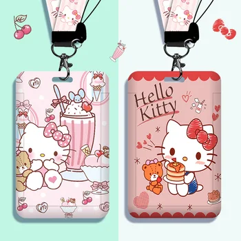 Sanrio Hello Kitty Kaardi Omanik Õpilane kaelapaela kinnitamine PVC Multifunktsionaalne Veekindel ja Degaussing Kaardi Ladustamise Kaitsev Kott Kaart