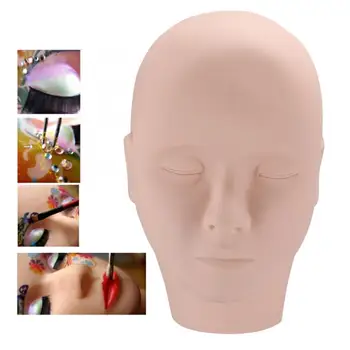 Silikoon Mannekiini Poole Pea Silma Nägu Koolituse Pea Ripsmete Kulmude Huule Pookimine Meik Tätoveering Practicie Kosmeetika Mudel Nahk
