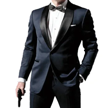 Skyfall Tumesinine Smoking Meeste Ülikond Custom Made Sobib Spetsiaalselt Valmistatud Ülikond Pulm Kostüümid Meeste Eritellimusel Suitsetamine Peigmees Tuxedos Meestele