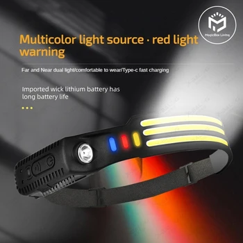 USB Laetav LED Esilatern Lai sõidutuli Liikumisandur Pea Lamp Reguleerida Peapael Telkimine Ees Pea Kerge Taskulamp
