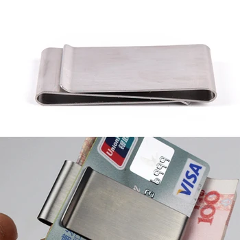 Unisex Roostevabast Terasest Krediidi ID-Kaardi Omaniku Rahakott Sularaha Arveid Slim Tasku Raha Clip