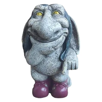 Vaik Mõtlemine Gnomes Decor Troll Skulptuur Decor Aed Skulptuurid & Kujud Väljas Teenetemärgid