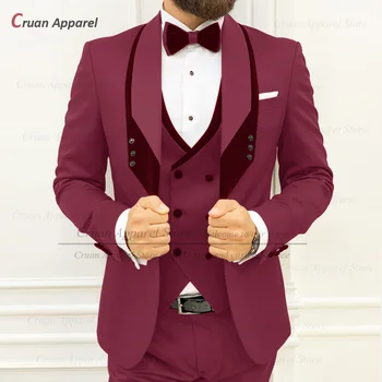 Valge Meeste Ülikond Slim fit Kohandatud Pool Mens Pulm Smoking Set 2023 Fashion Ametlik Äri Office Jakk, Vest Püksid, 3 tk