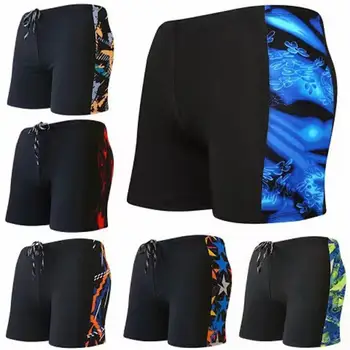 Veniv Stiilne Mustri Õmblemine Suvel Boxer Püksikud Kõrge Elastsus ujumispükstel Kiire Kuivamise Jõusaal