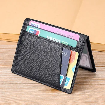 Viimane Ultra-õhuke Pehme Rahakott 100% Ehtne Nahk Mini Krediitkaardi Omaniku Rahakott Õhuke, Väike-Kaardi Hoidik Meeste Rahakott
