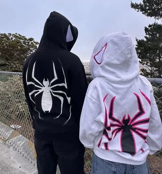 Y2K lukuga topp naiste Gooti Spider Prindib Ameerika retro Harajuku lahti hip-hop, punk Talv Pikk varrukas riided Streetwear