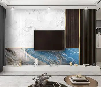 beibehang Kohandatud Microcry stalline kivi marmor abstraktne geomeetriline puit tera kuld tapeet seinte taustal 3D seina-paber